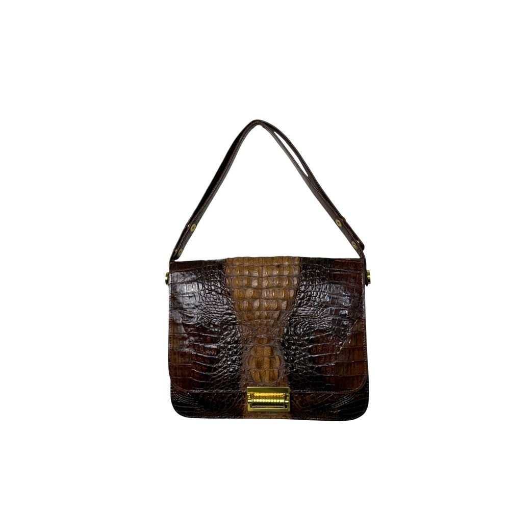Unbranded Brown Crocodile Luxury Top Handle Shoulder Bags
